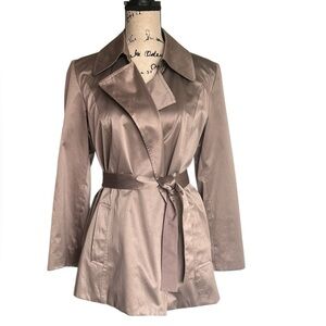 Calvin Klein Women's Satin Trench Coat - Light Brown